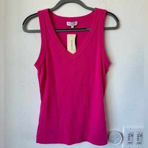 NWT Michael Stars Evereve Magenta V Neck Tank - M